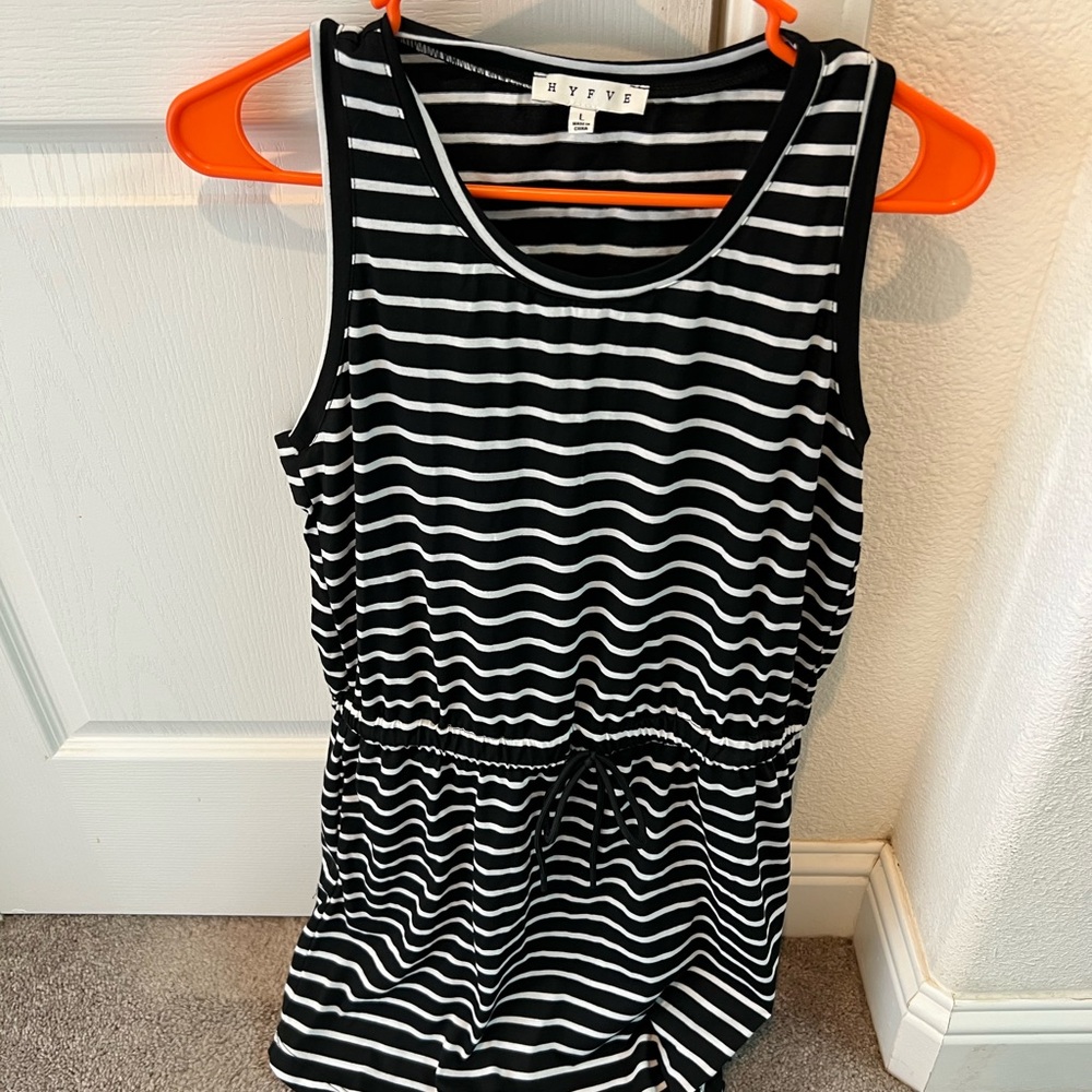 HYFVE Black and White Striped Dress